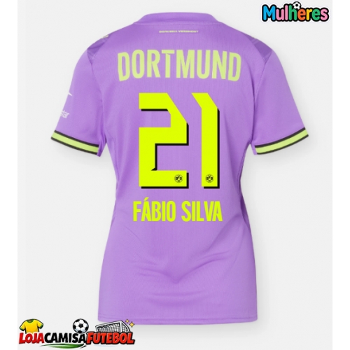 Camisa de Futebol Borussia Dortmund Fabio Silva #21 Equipamento Alternativo Mulheres 2026-27 Manga Curta